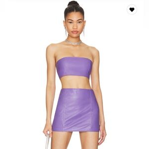 Camila Coelho Purple Leather Tube Top